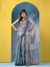 Turquoise Zari Cotton Tissue Handloom Saree