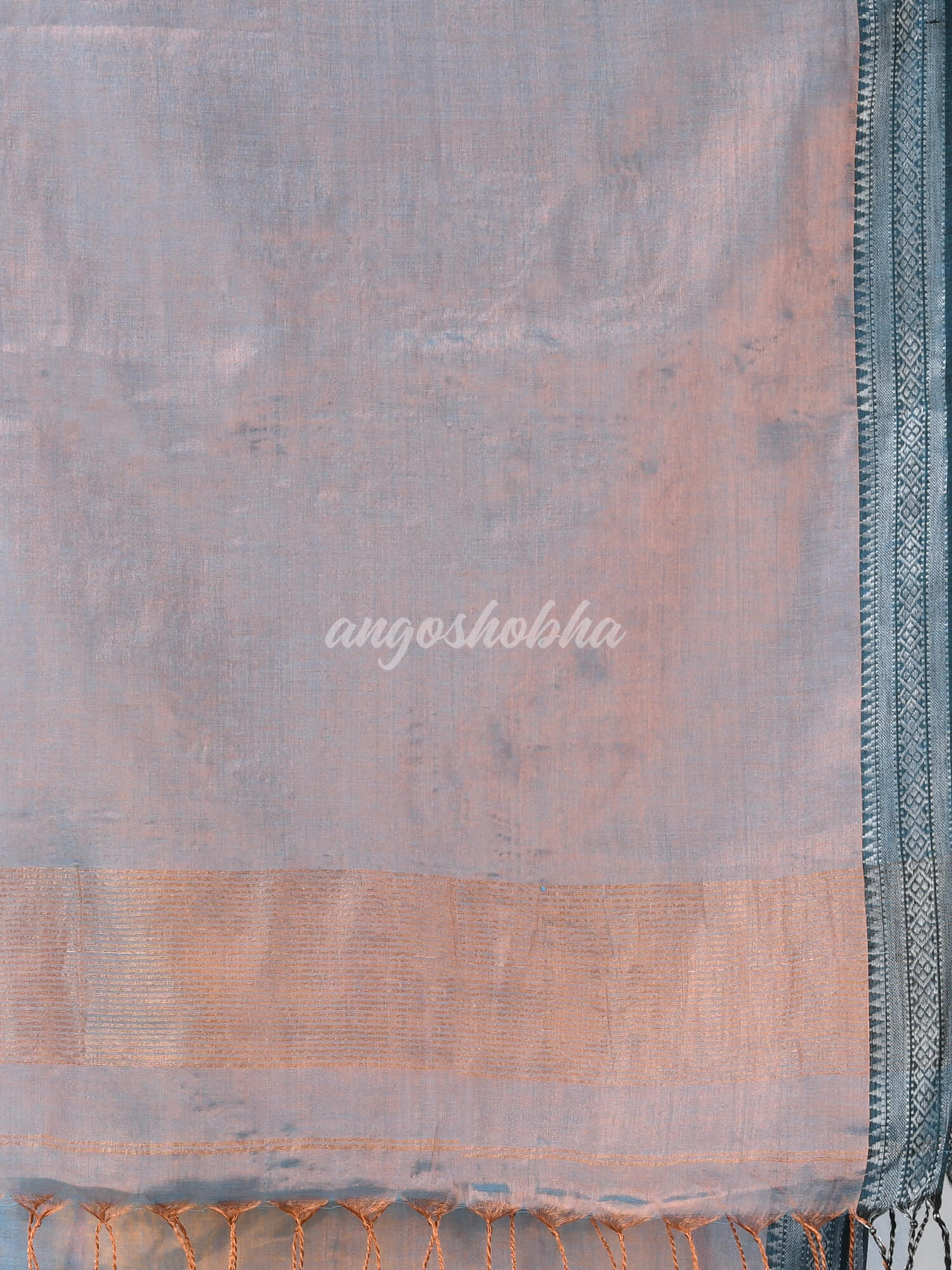 Turquoise Zari Cotton Tissue Handloom Saree