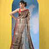 Brushed Copper Zari Cotton Tissue Handloom Saree