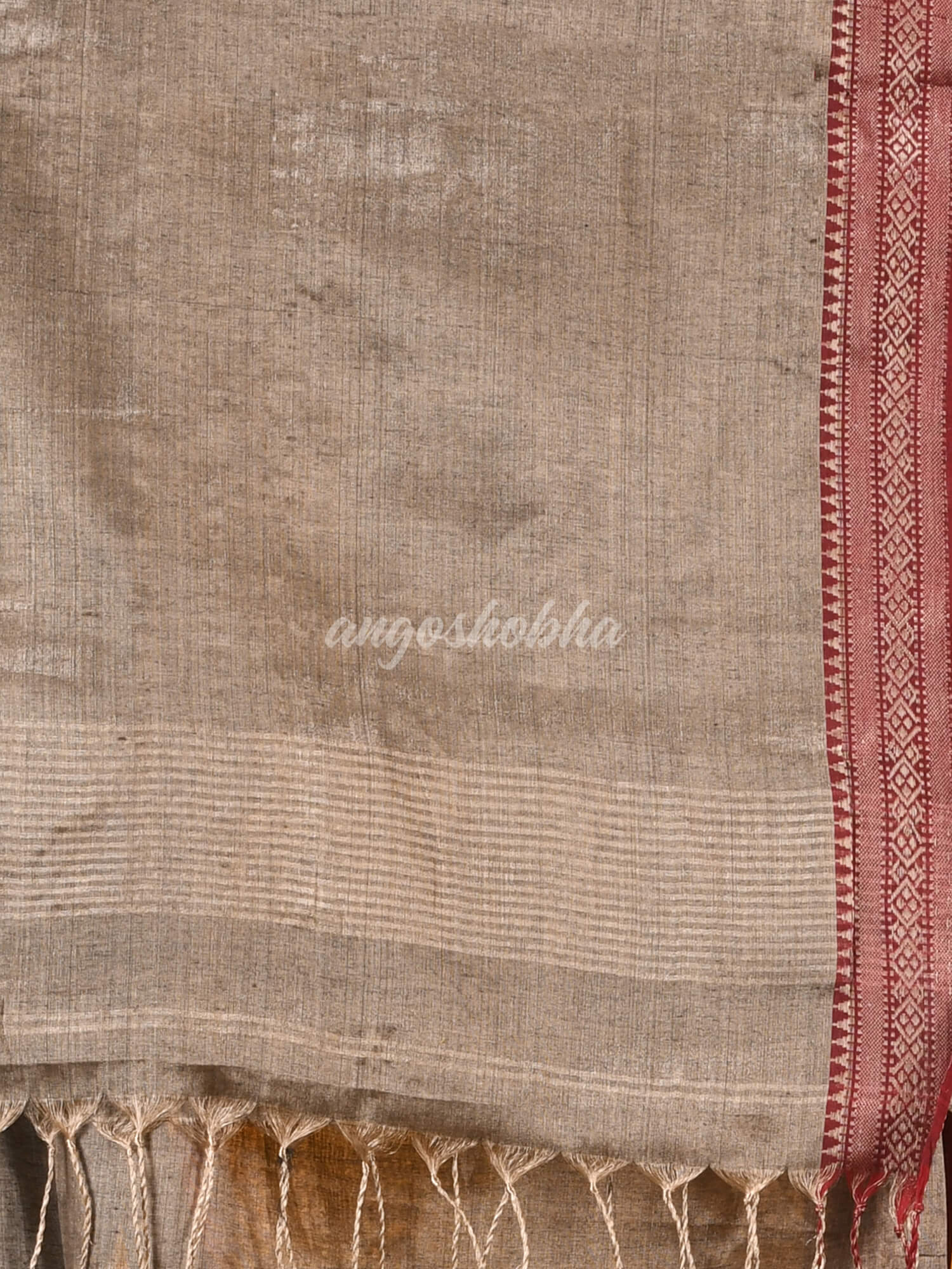 Brushed Copper Zari Cotton Tissue Handloom Saree