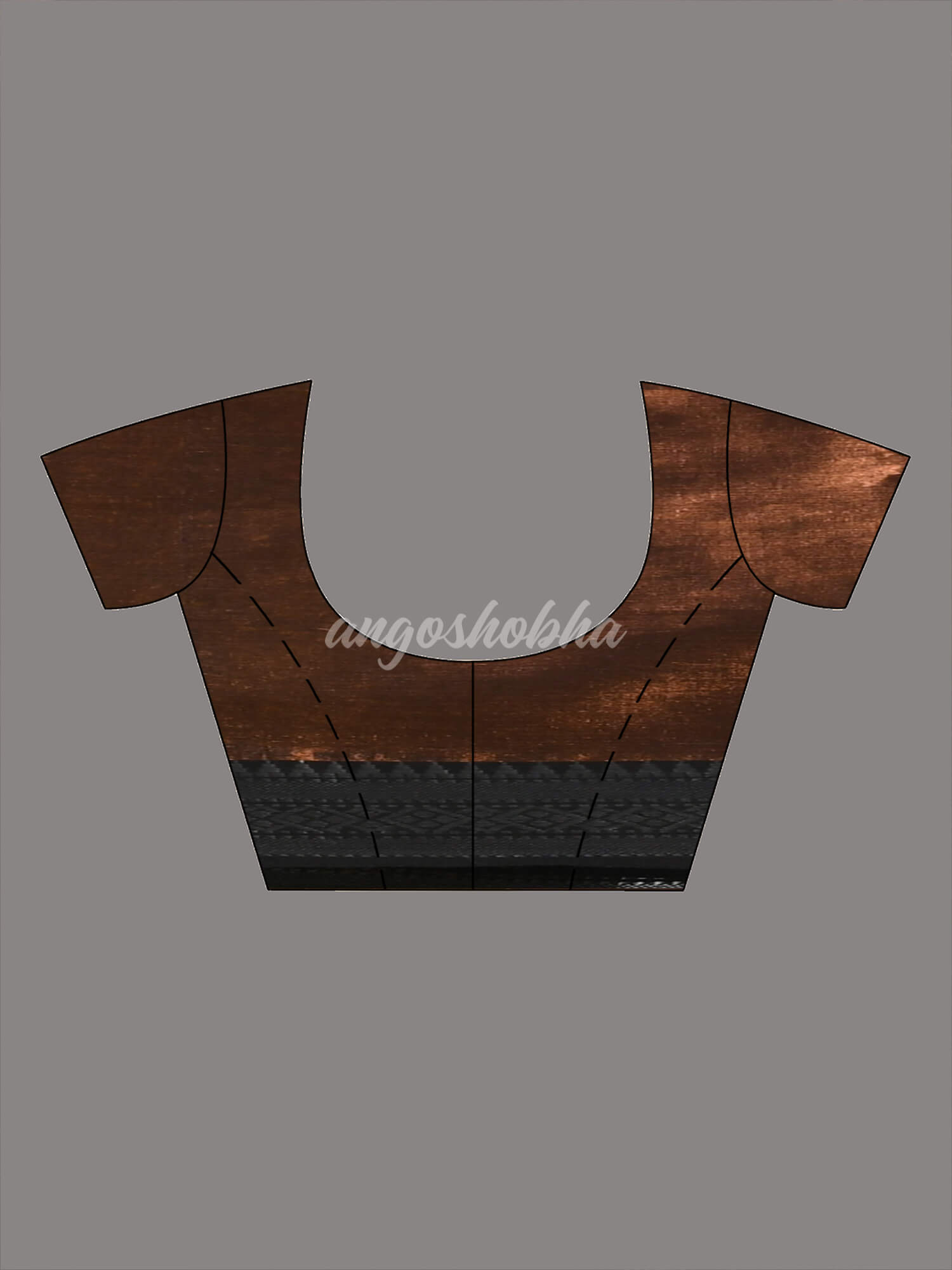 Copper Zari Cotton Tissue Handloom Saree blouse
