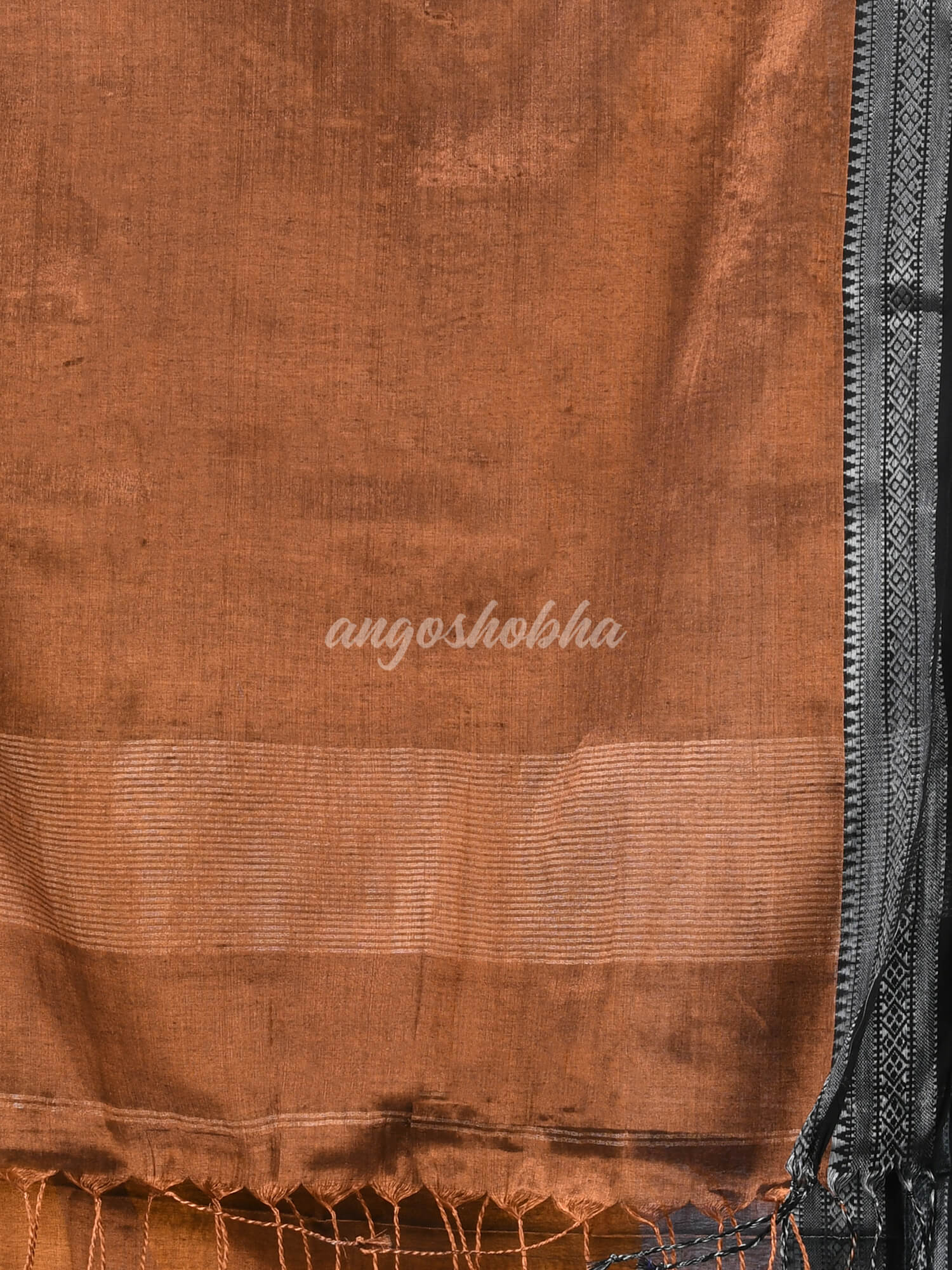 Copper Zari Cotton Tissue Handloom Saree