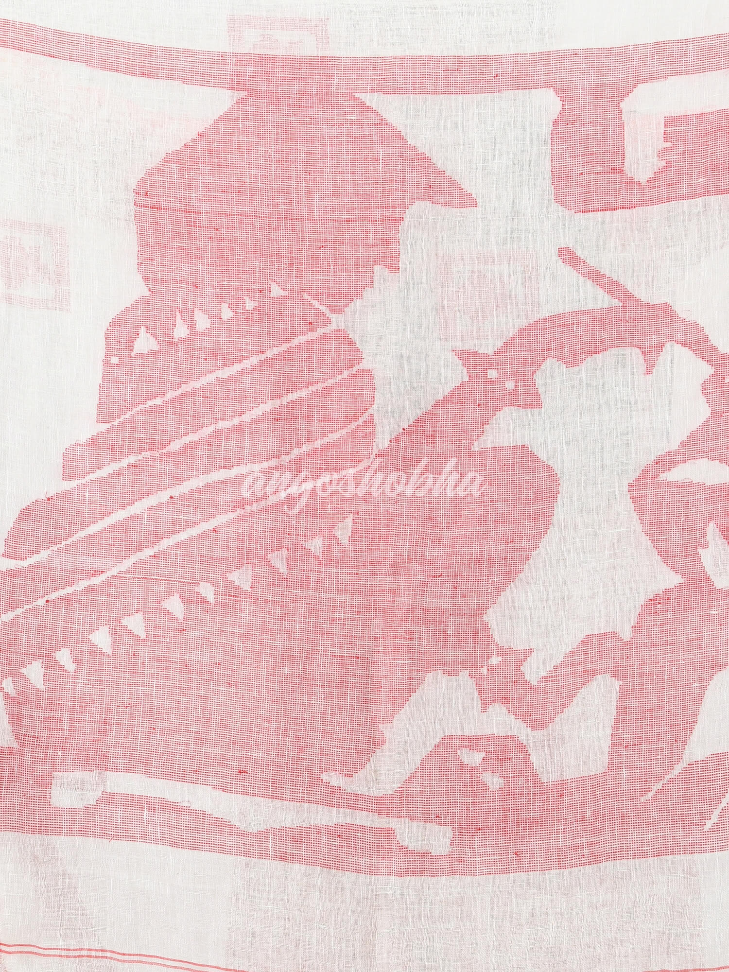 Powder Blue Linen Handloom Saree