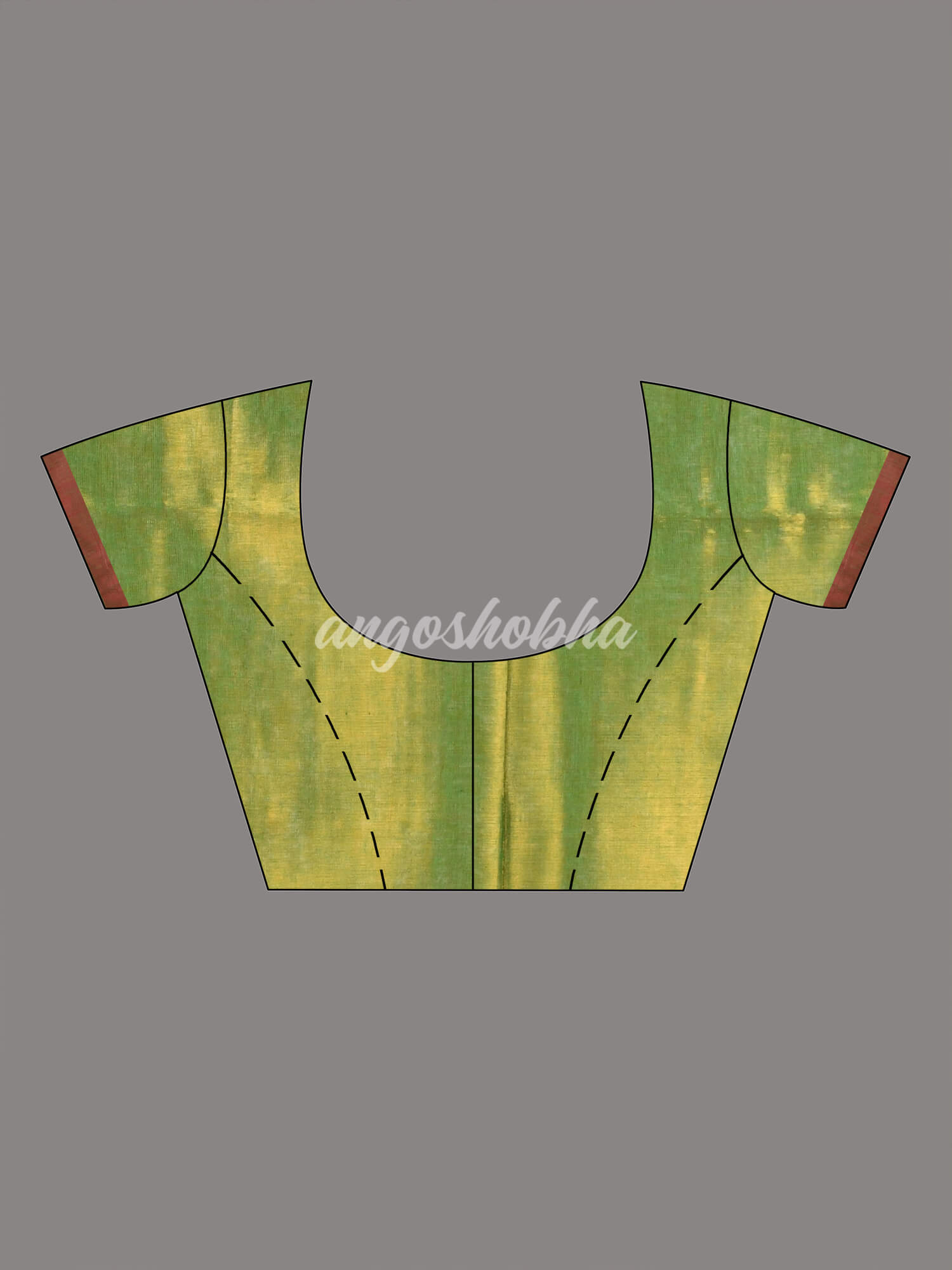 Green Zari Cotton Handloom Tissue Saree blouse