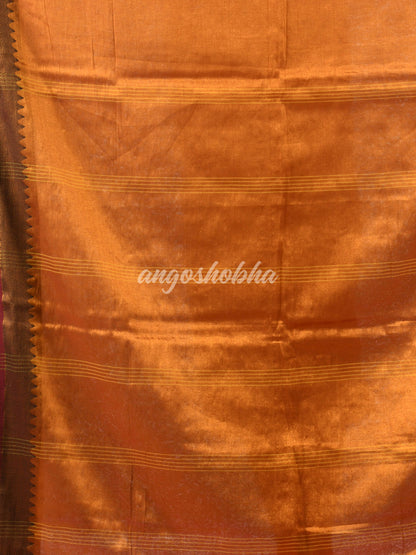 Yellow Zari Cotton Handloom Tissue Saree