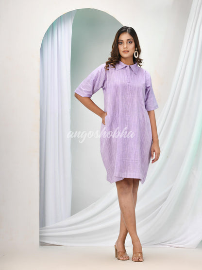 Light Purple Cotton Bengal Handwoven One Piece