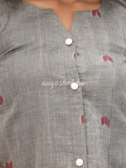 Grey Cotton Bengal Handwoven One Piece