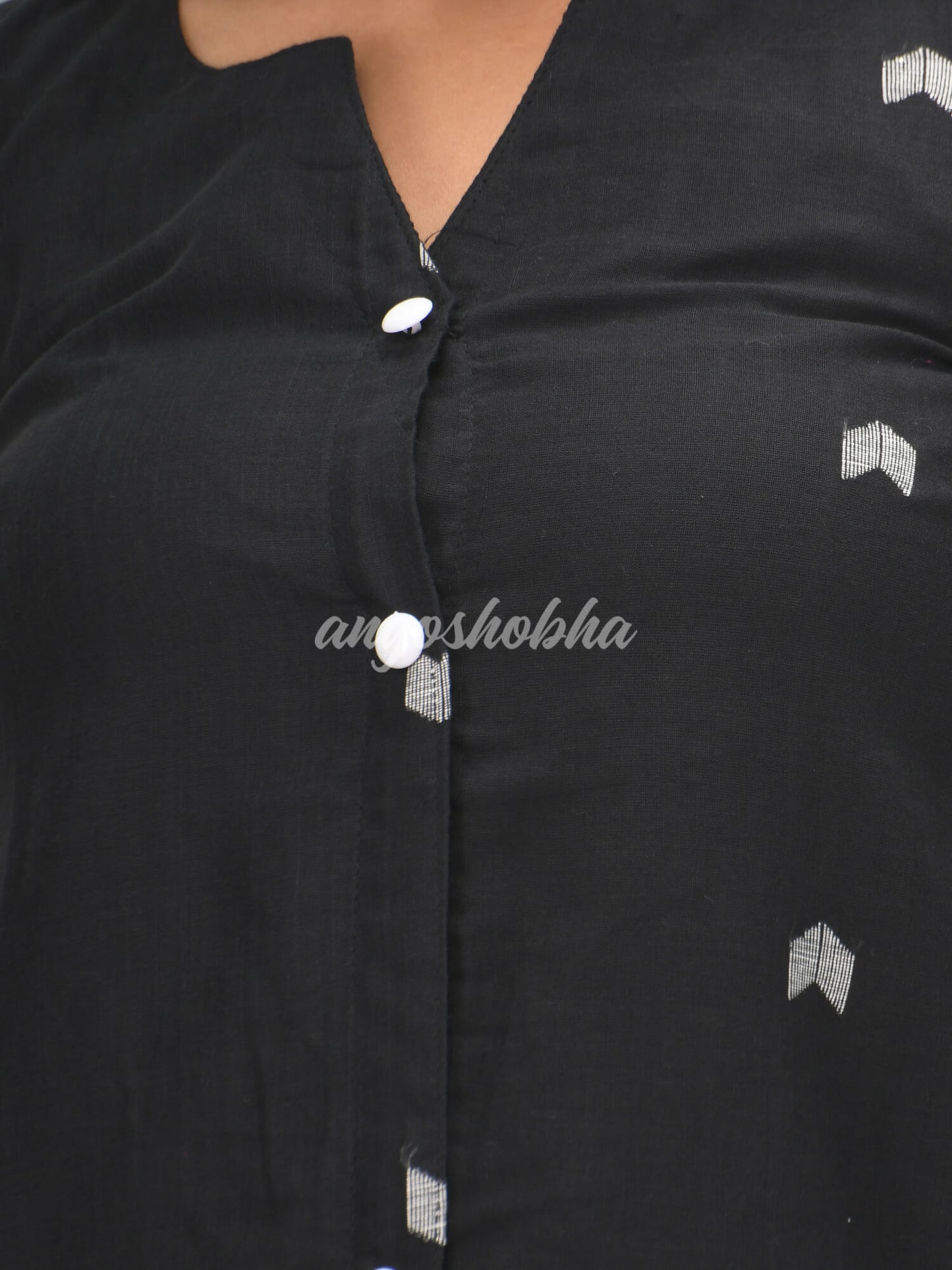 Black Cotton Bengal Handwoven One Piece