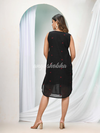 Black Cotton Bengal Handwoven One Piece