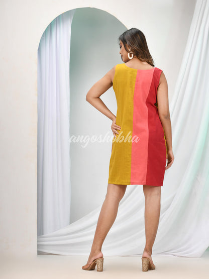 Multicolour Cotton Bengal Handwoven One Piece