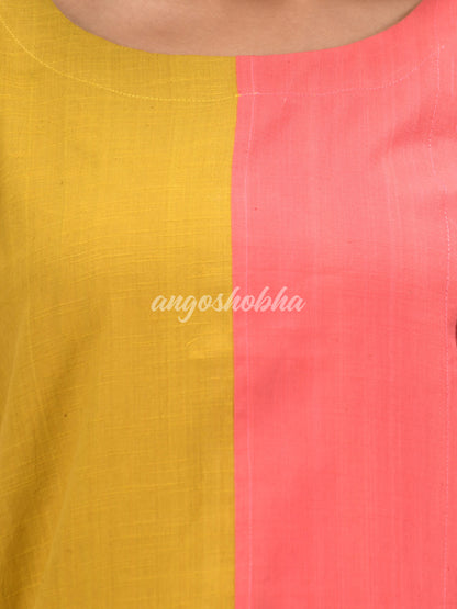 Multicolour Cotton Bengal Handwoven One Piece