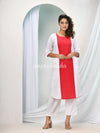 Red Cotton Bengal Handwoven Kurta Set