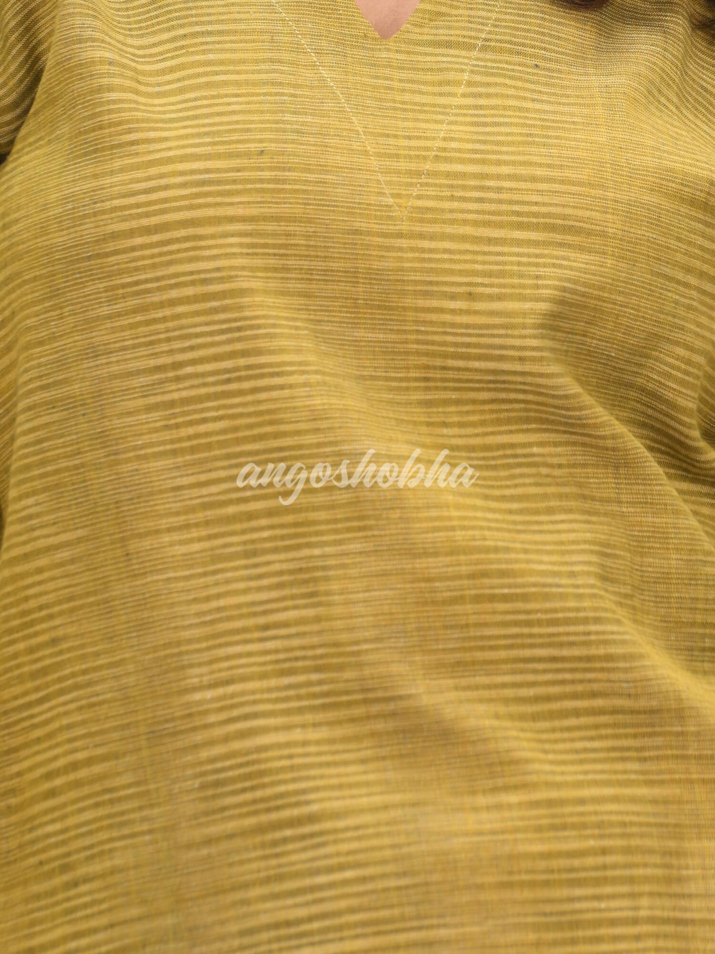 Mustard Cotton Bengal Handwoven Kurta Set