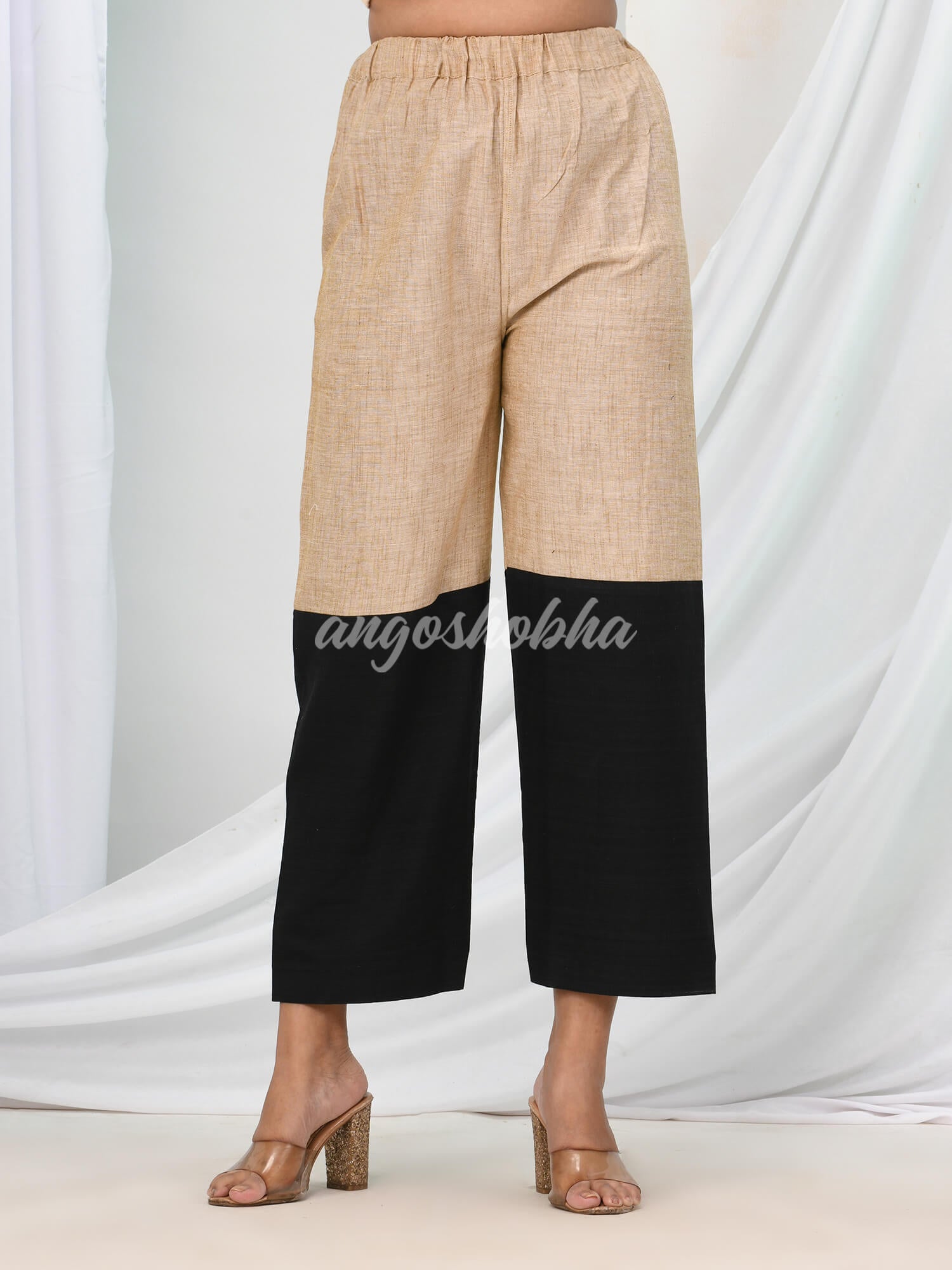 Beige Cotton Bengal Handwoven Kurta Set