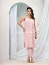 Light Pink Cotton Bengal Handwoven Kurta Set