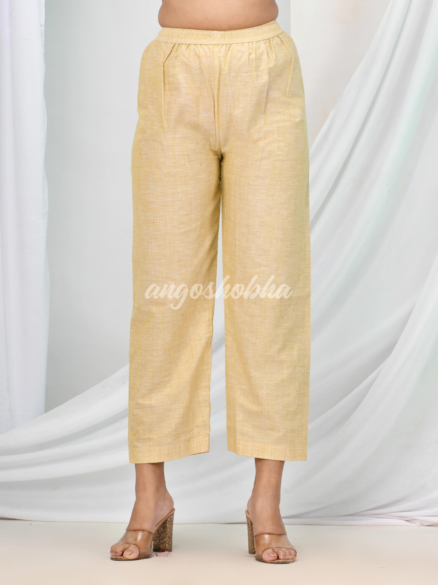 Beige Cotton Bengal Handwoven Kurta Set