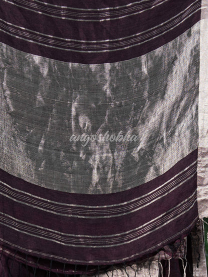 WineTraditional Handloom Linen Saree