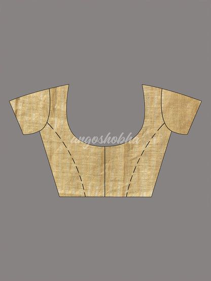 Sage Green Body Synchronised with Jamdani Design Golden & Silver Stripes Pallu Ribbon Border Handwoven Saree