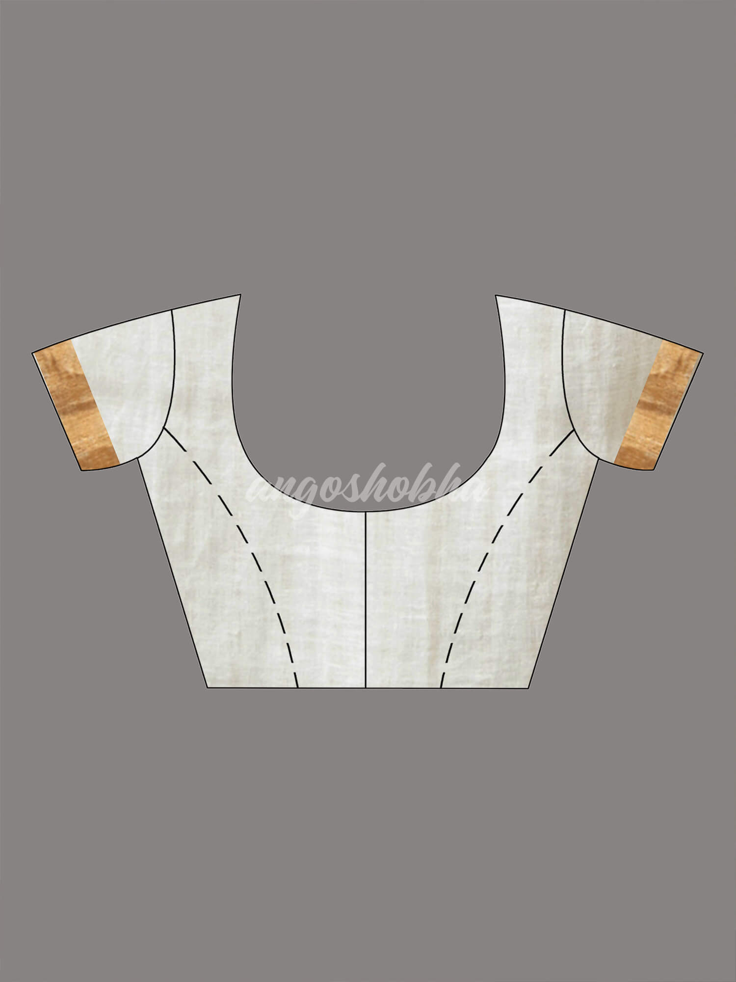 White Linen Golden and Silver Stripe Body with Golden Border Bengal Handwoven Saree