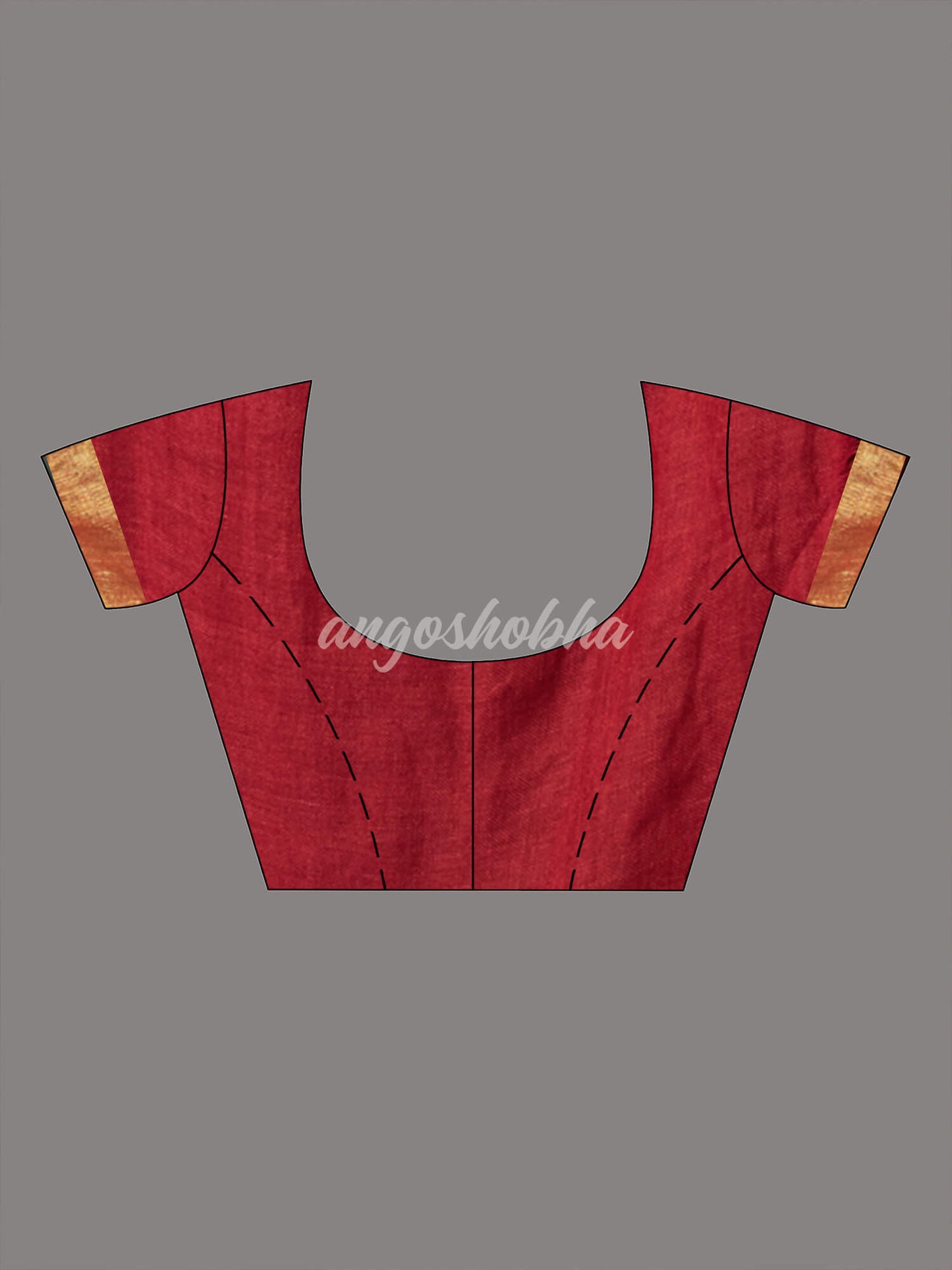 Maroon Linen Silver & Golden Stripes Body with Golden Border Bengal Handwoven Saree