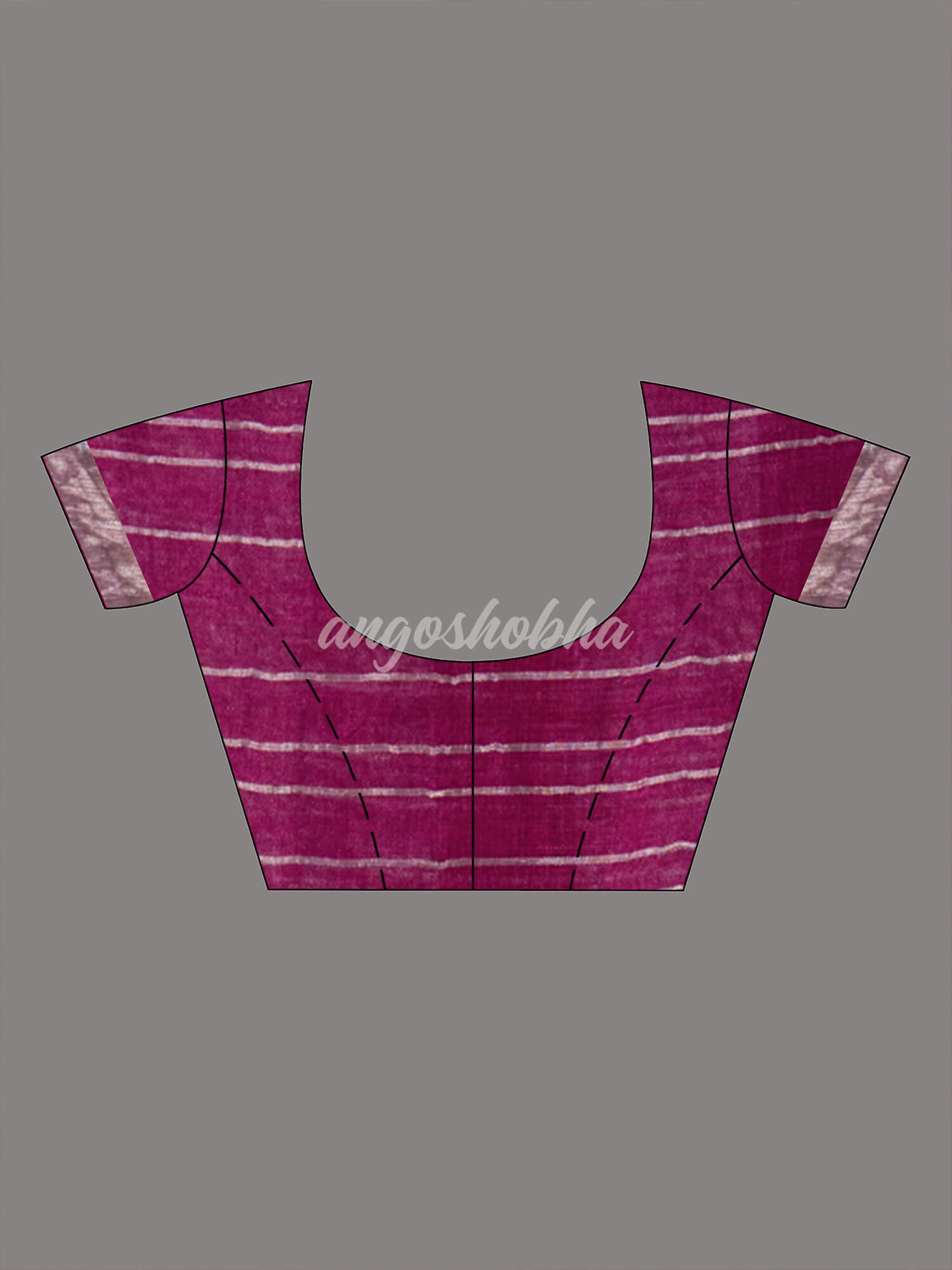 Magenta Linen Silver Check Body with Silver Border & Pallu Bengal Handwoven Saree