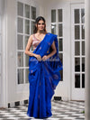 Royal Blue Matka Body with Golden Motifs & Kolka Pallu Handwoven Saree