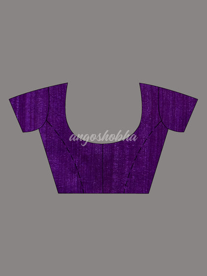Purple Matka Body with Golden Motifs & Kolka Pallu Handwoven Saree