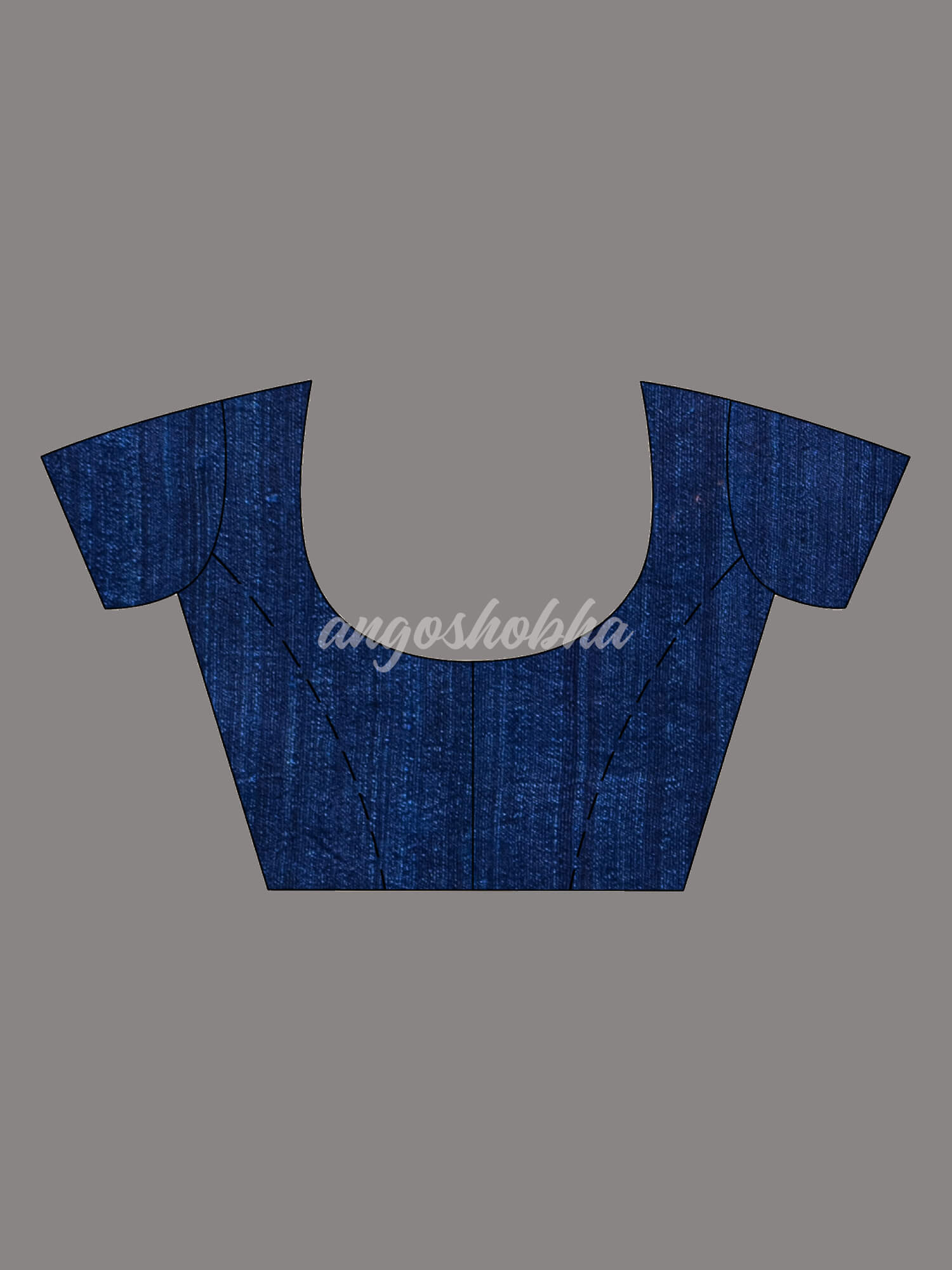 Navy Blue Matka Body with Golden Motifs & Kolka Pallu Handwoven Saree