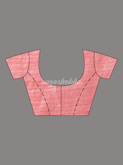 Libas Pink Silk Matka Body Creeper Design all over Silver Zari Check Pallu Handwoven Saree