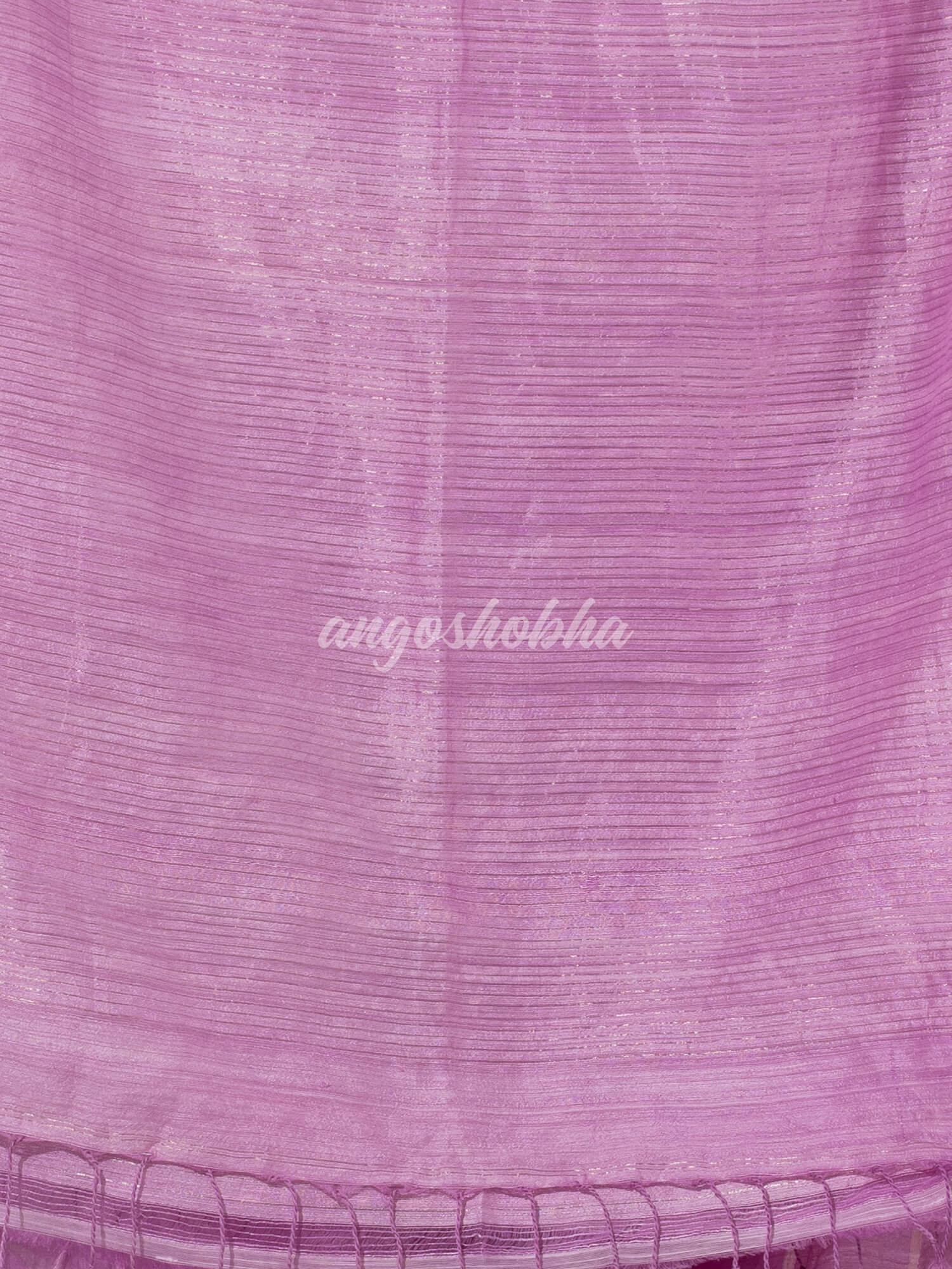 Lavender Silk Matka Body Creeper Design all over Silver Zari Check Pallu Handwoven Saree