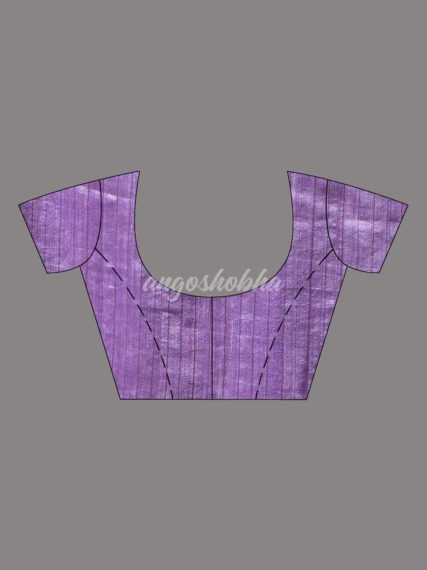 Purple Silk Matka Body with Leaves Intricate Design including Silver & Golden Stripes on Check Pallu Handwoven Saree