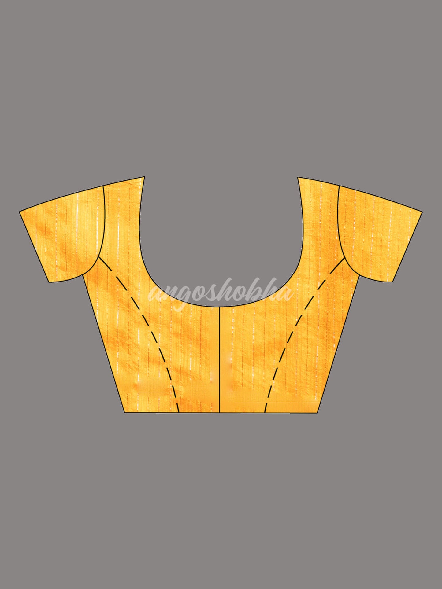 Mustard  Silk Matka Body with Leaves Intricate Design including Silver & Golden Stripes on Check Pallu Handwoven Saree