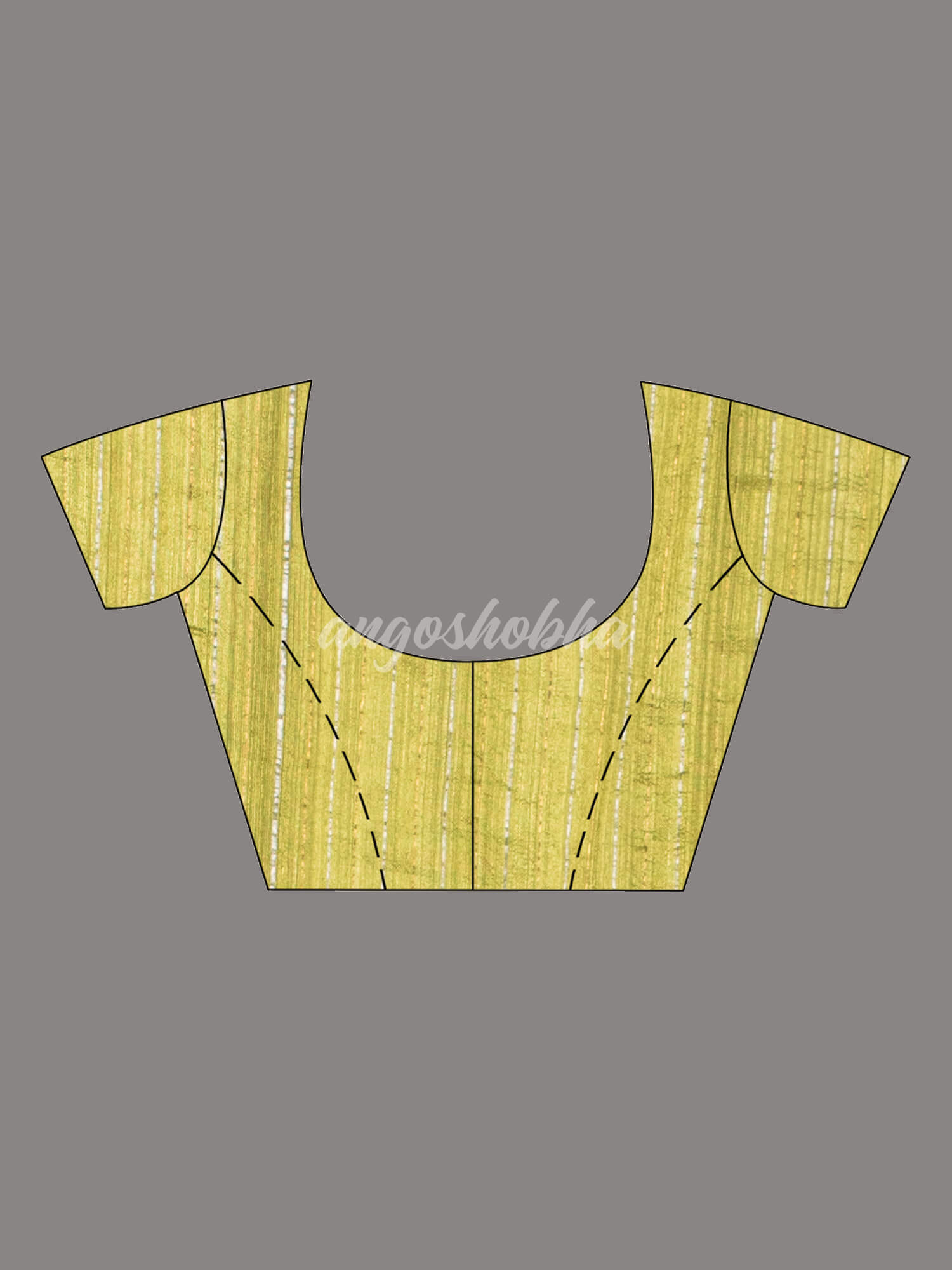 Olive Green Silk Matka Body with Leaves Intricate Design including Silver & Golden Stripes on Check Pallu Handwoven Saree