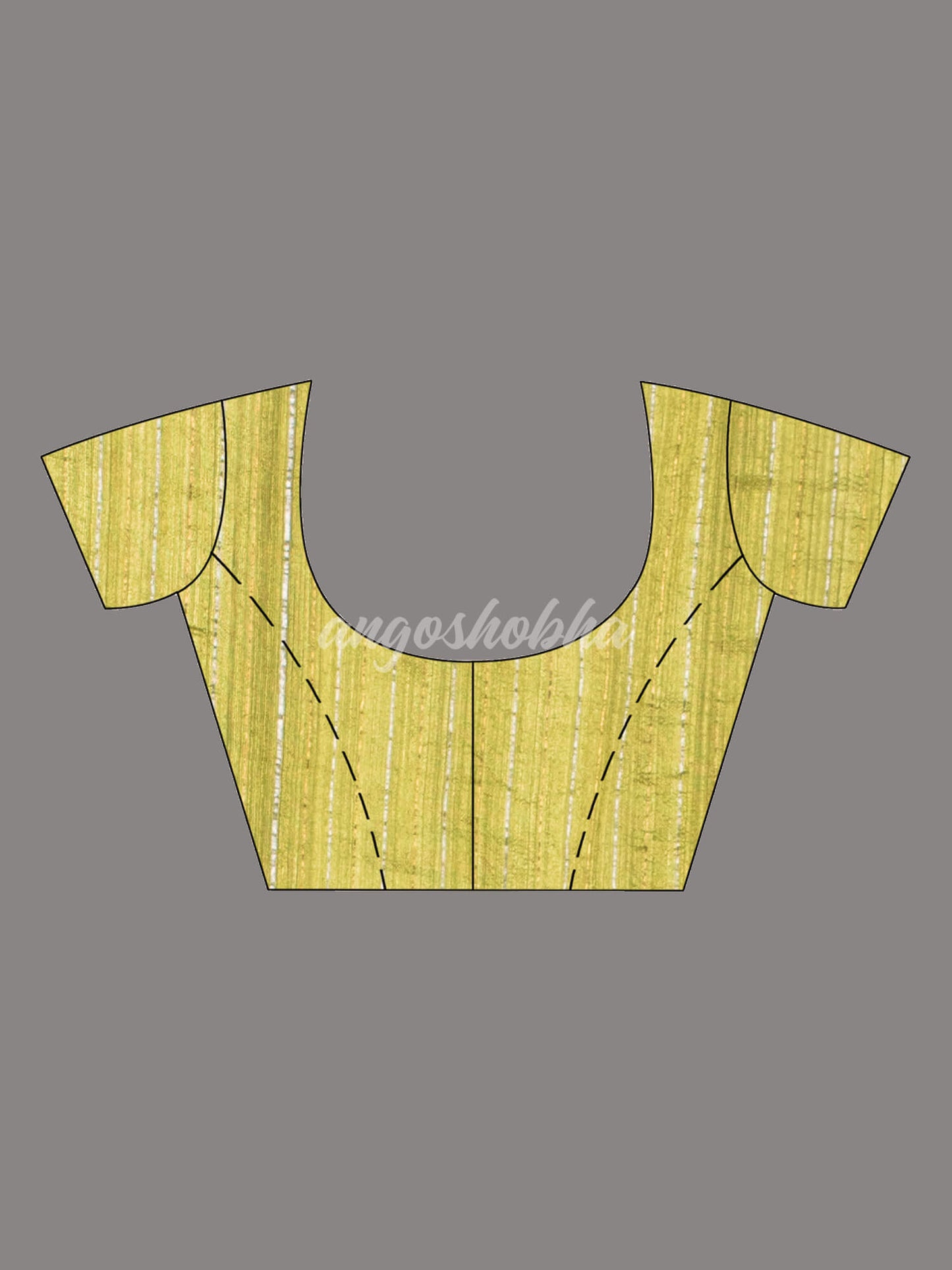 Olive Green Silk Matka Body with Leaves Intricate Design including Silver & Golden Stripes on Check Pallu Handwoven Saree