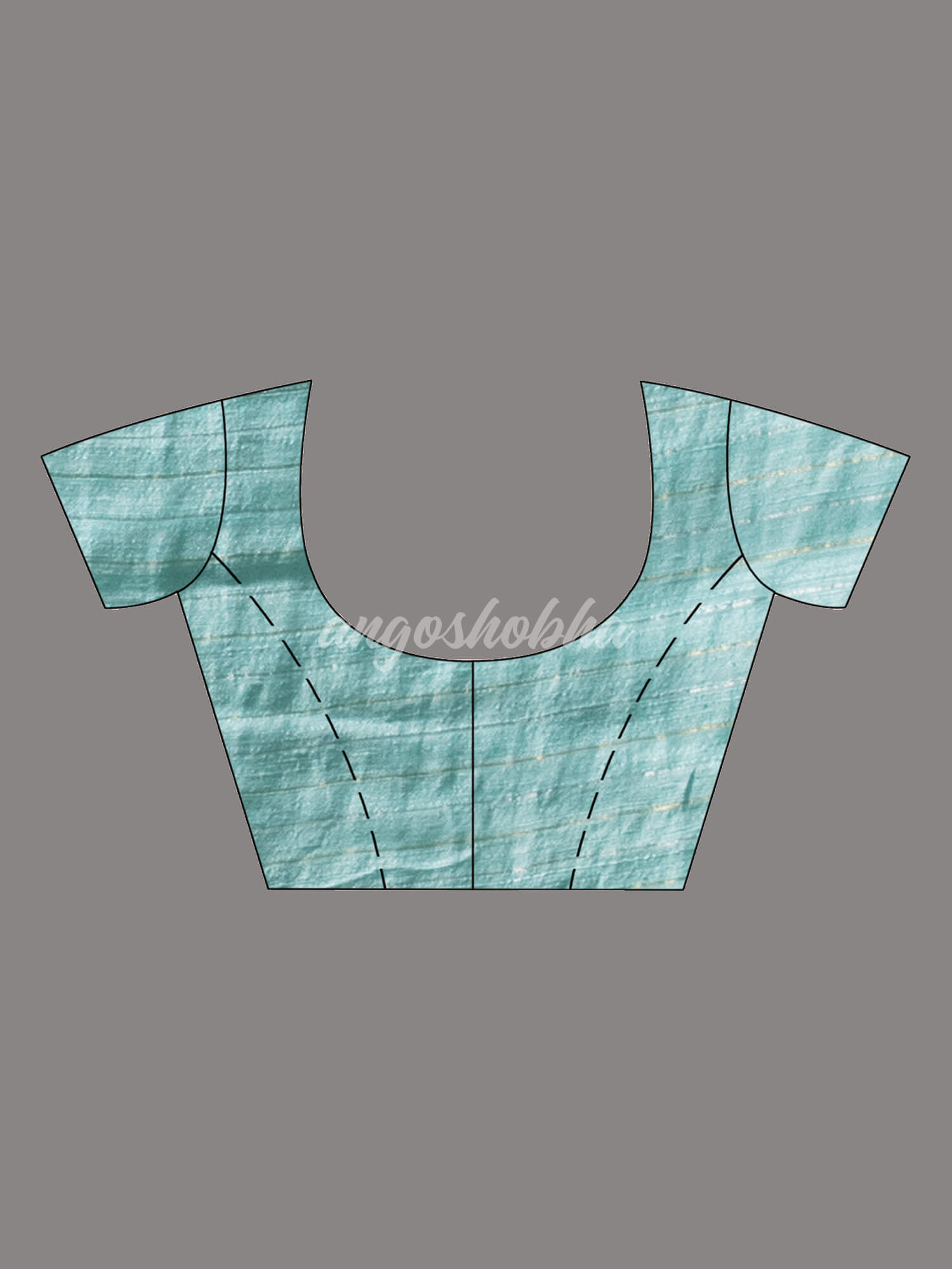 Teal Silk Matka Body with Leaves Intricate Design including Silver & Golden Stripes on Check Pallu Handwoven Saree