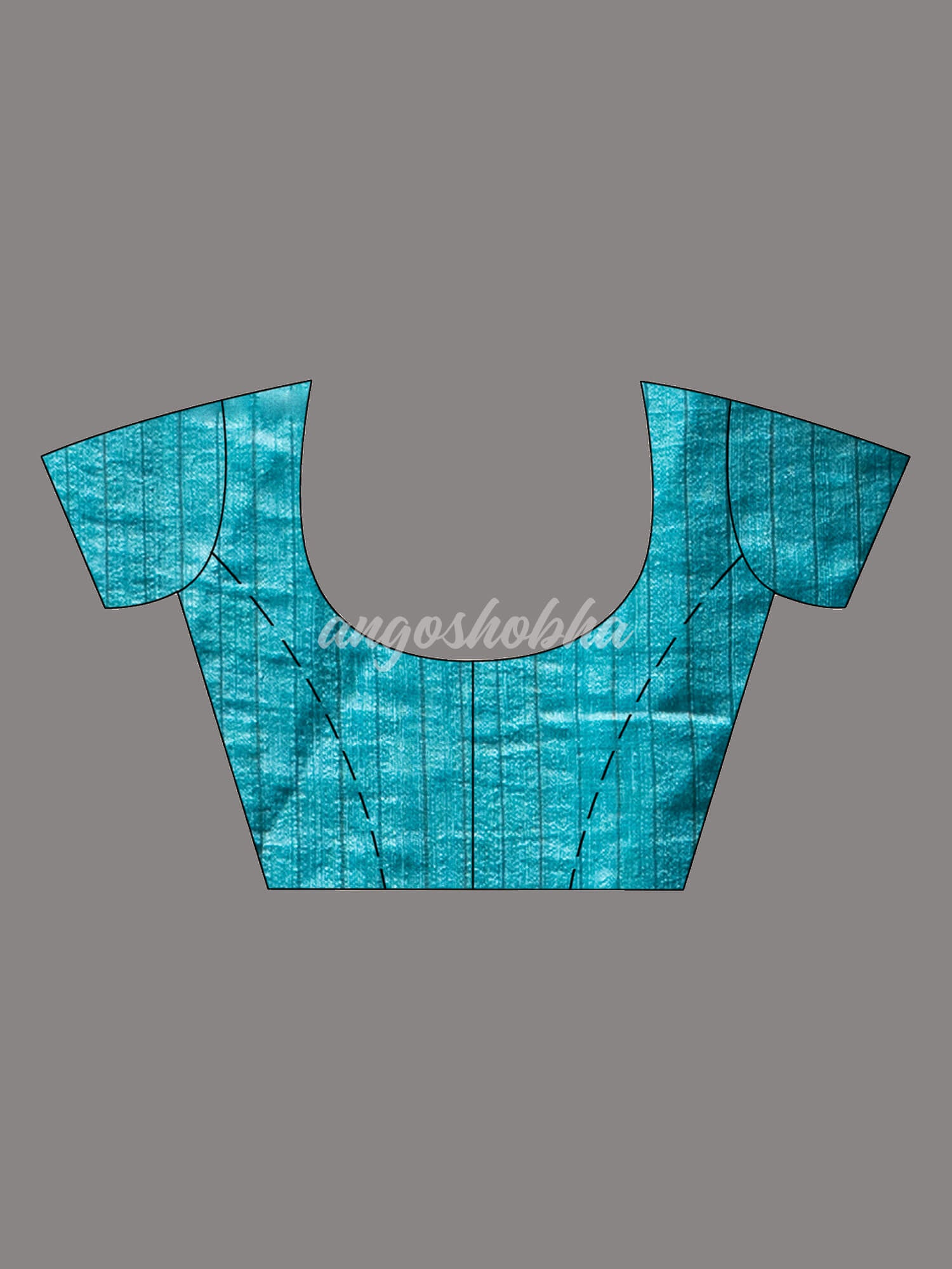 Turquoise Blue Silk Matka Body with Leaves Intricate Design including Silver & Golden Stripes on Check Pallu Handwoven Saree