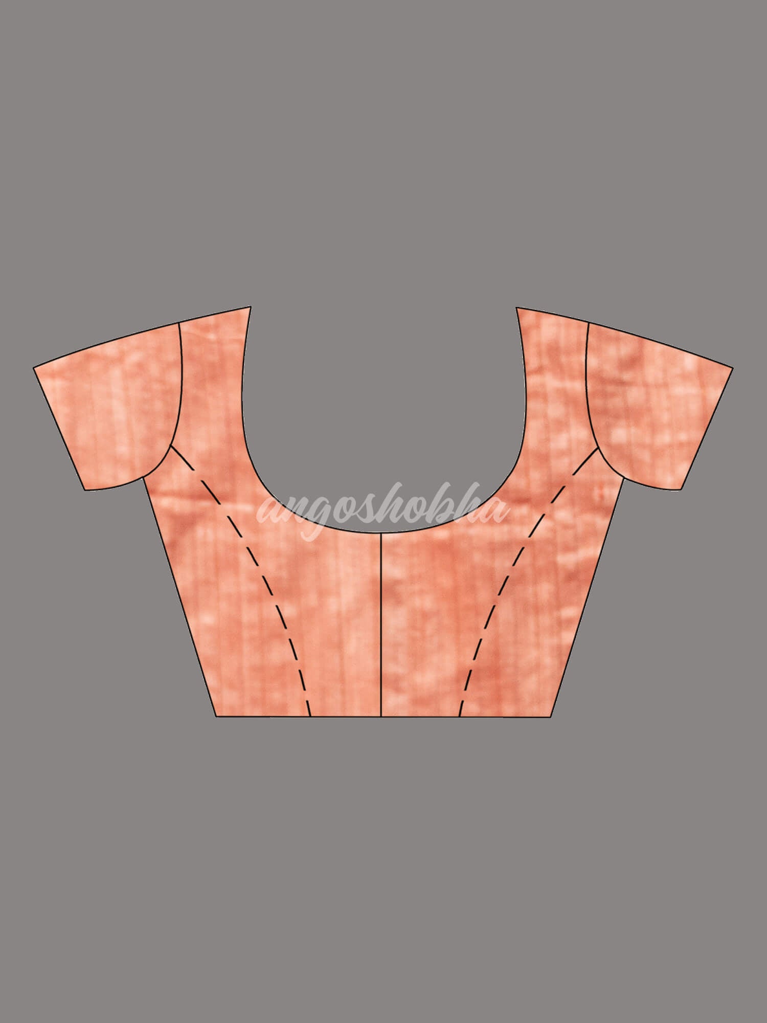 Peach  Silk Matka Body with Leaves Intricate Design including Silver & Golden Stripes on Check Pallu Handwoven Saree