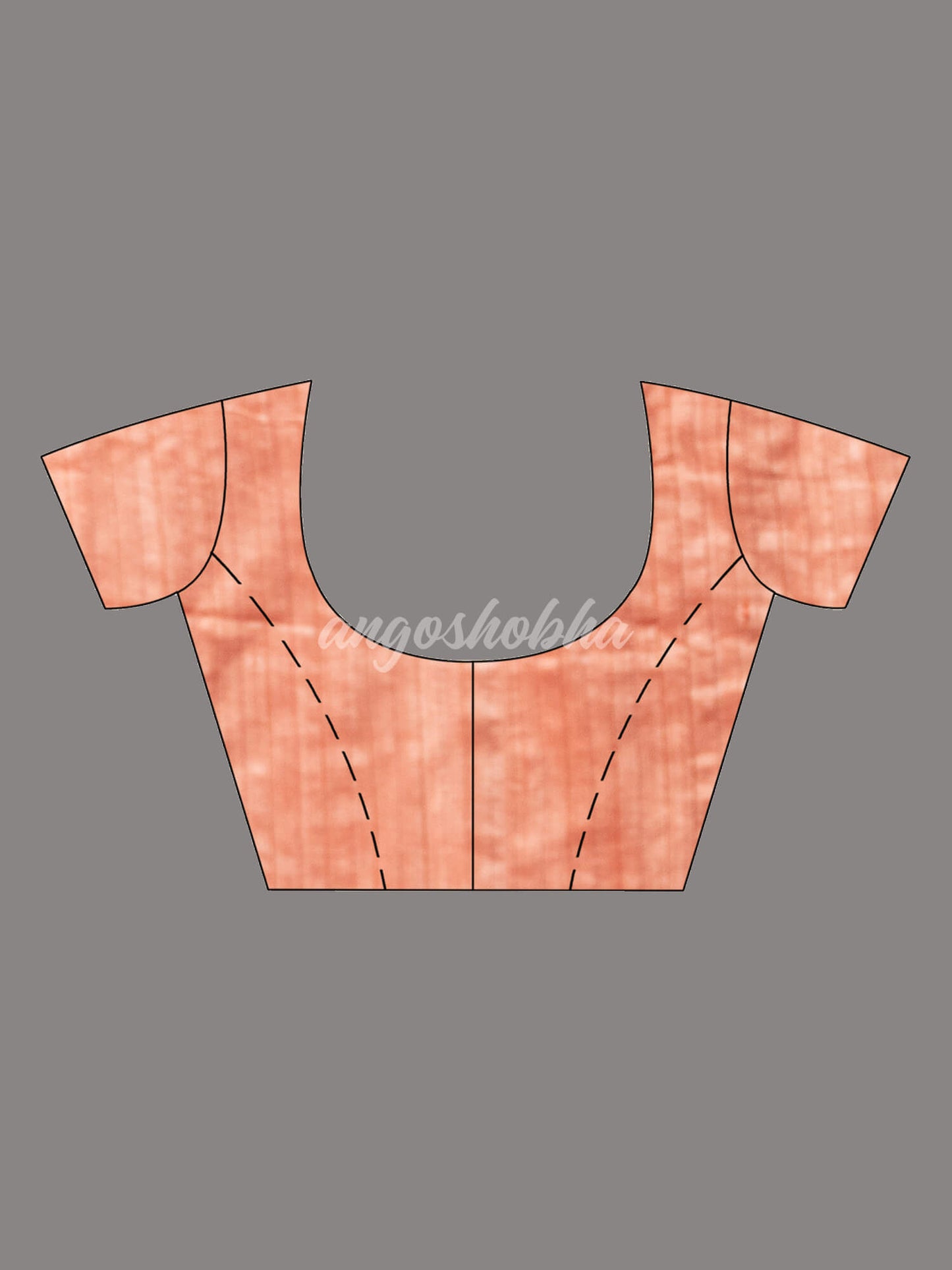 Peach  Silk Matka Body with Leaves Intricate Design including Silver & Golden Stripes on Check Pallu Handwoven Saree