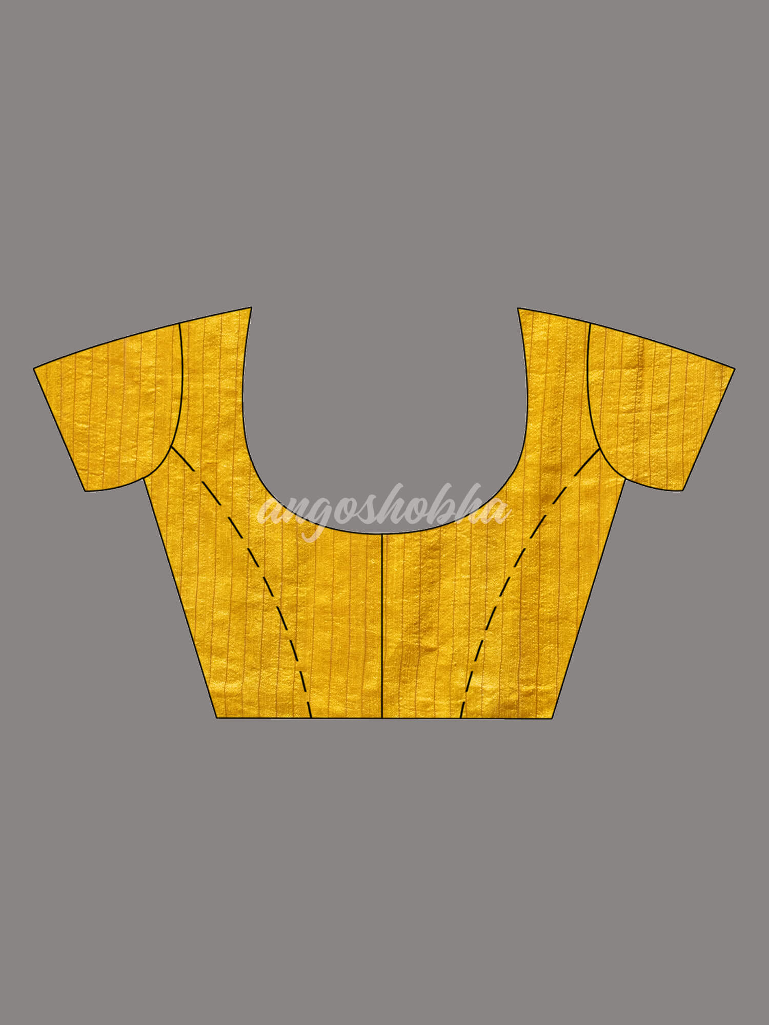 Yellow Silk Matka Body with Leaves Intricate Design including Silver & Golden Stripes on Check Pallu Handwoven Saree