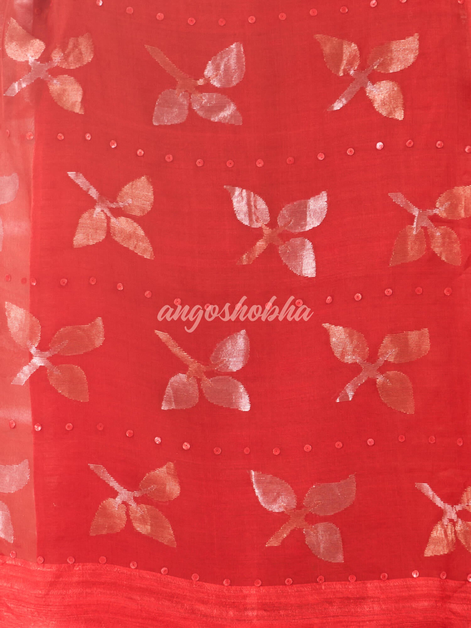 Traditional Red Matka Silk Sequin Soft Jamdani Saree