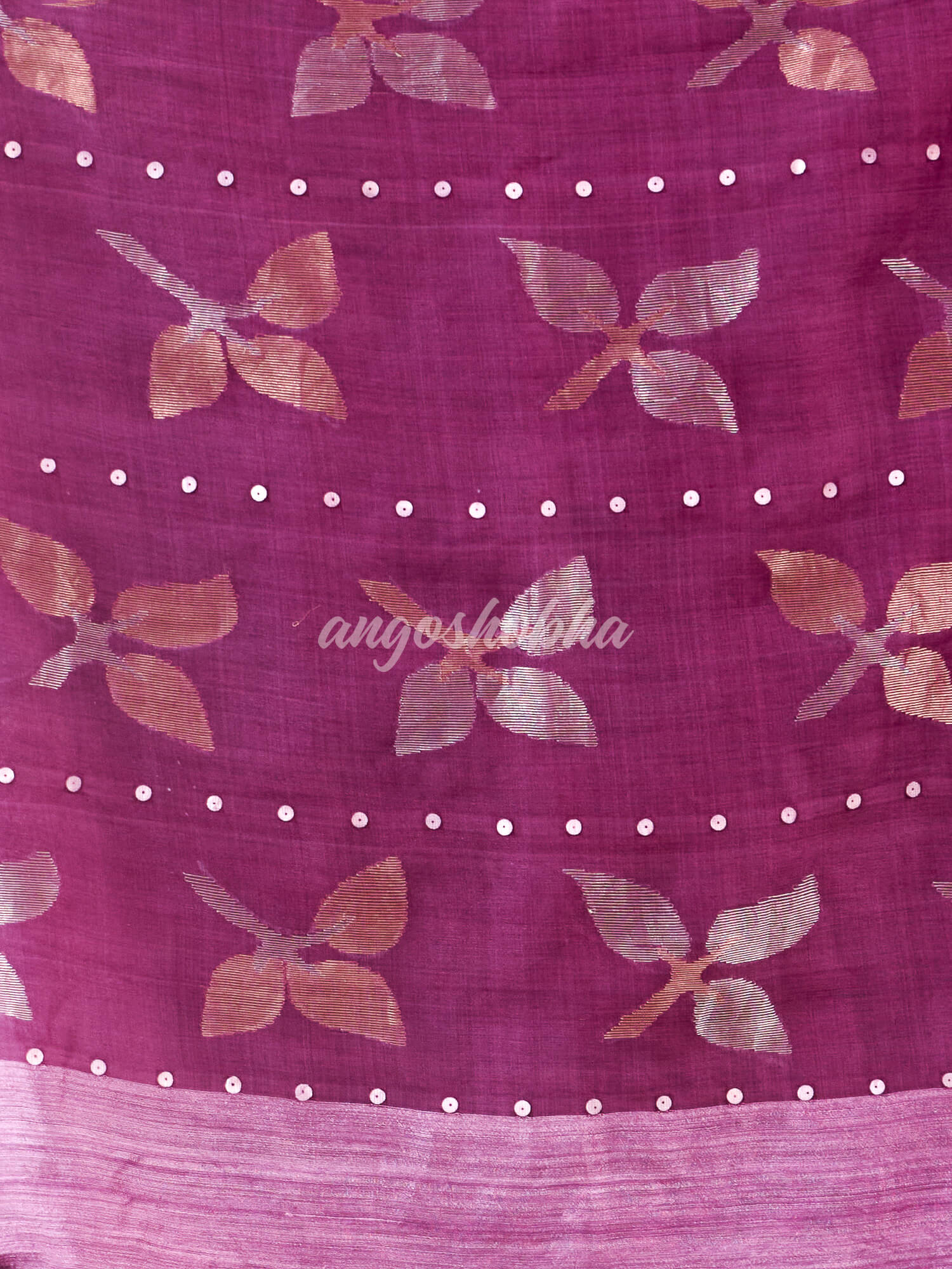 Traditional Lavender Matka Silk Sequin Soft Jamdani Saree
