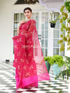 Traditional Pink Matka Silk Sequin Soft Jamdani Saree