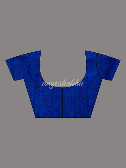 Blue Half Half Matka Silk Handwoven Saree