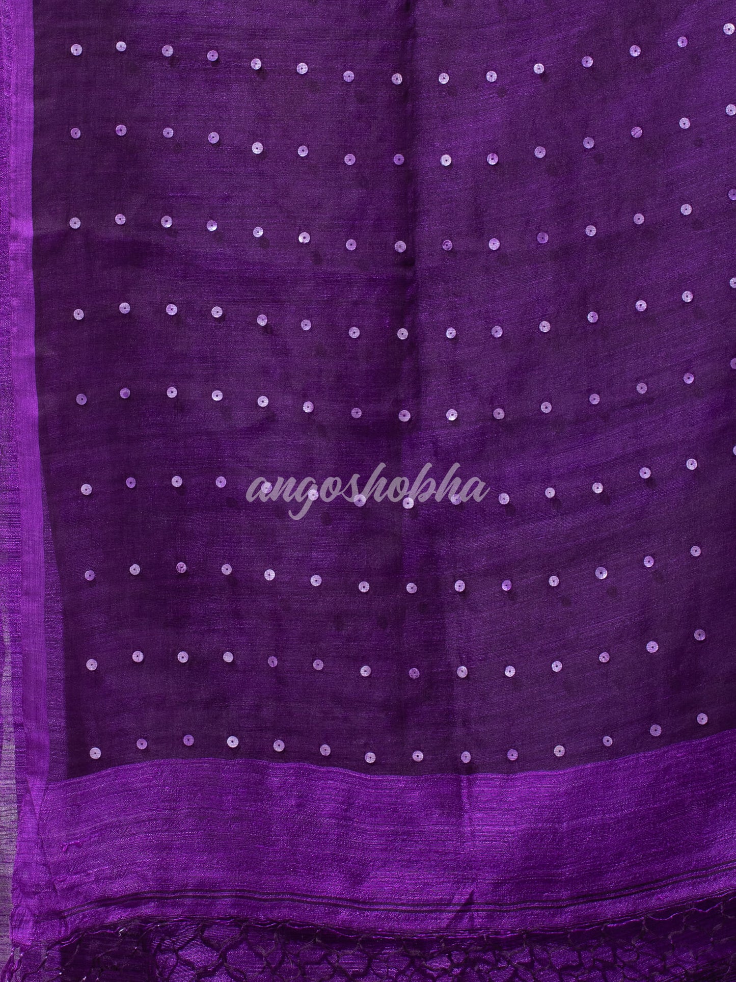 Purple Colour Half Half Silk Matka Sequins Handwoven Saree