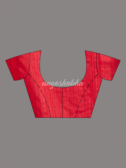 Red Colour Half Half Silk Matka Sequins Handwoven Saree