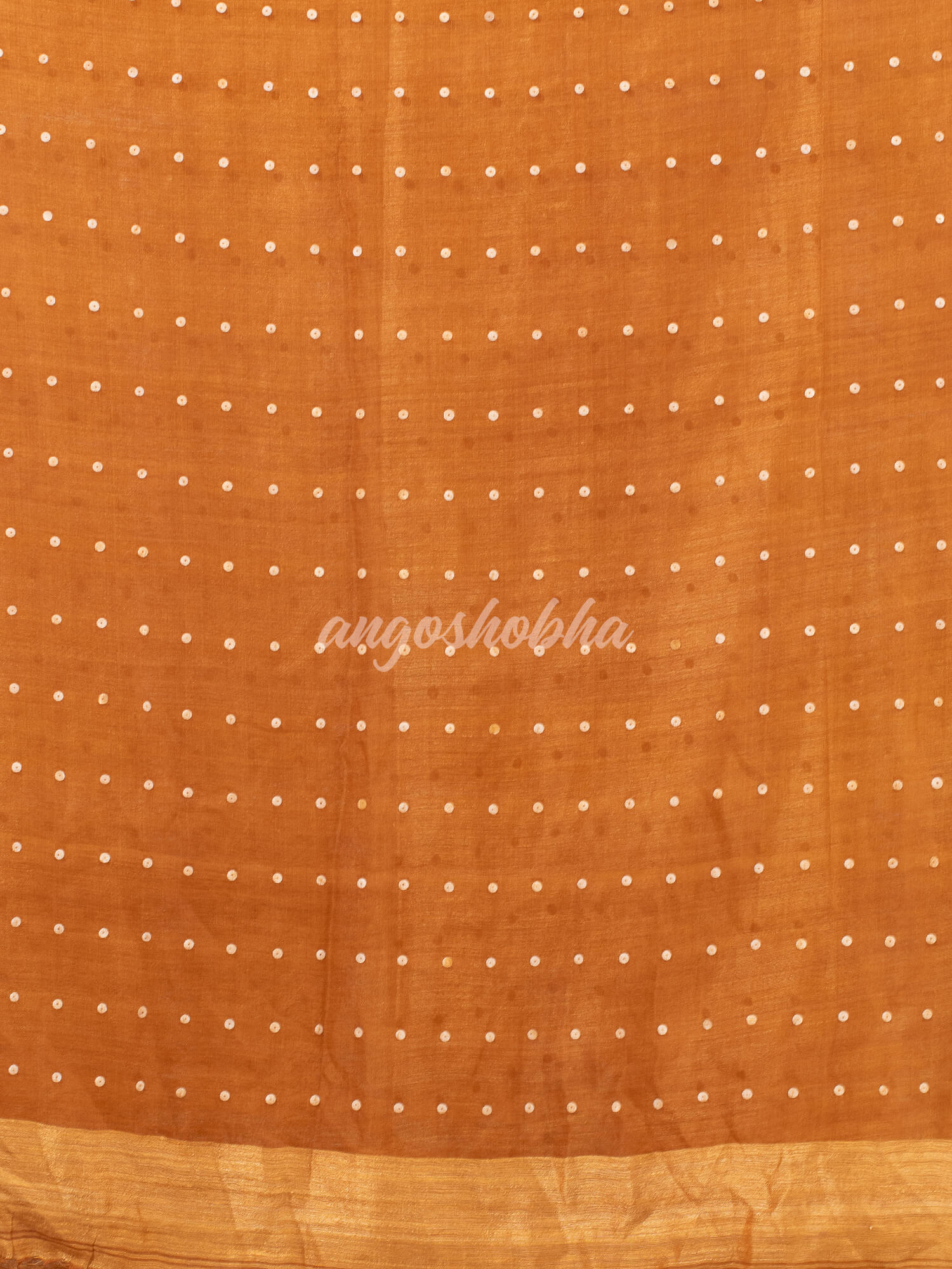 Golden Colour Half Half Silk Matka Sequins Handwoven Saree