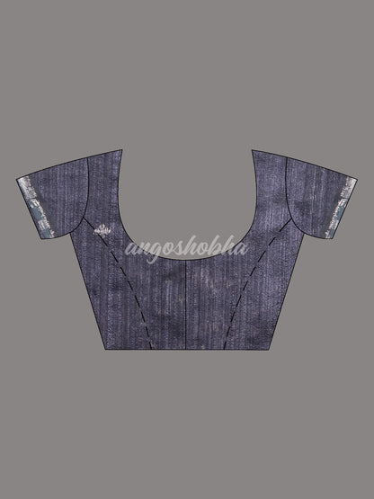 Black Silk Muslin Body and The Hem with Intricate Silver Motifs Design  Handwoven Saree