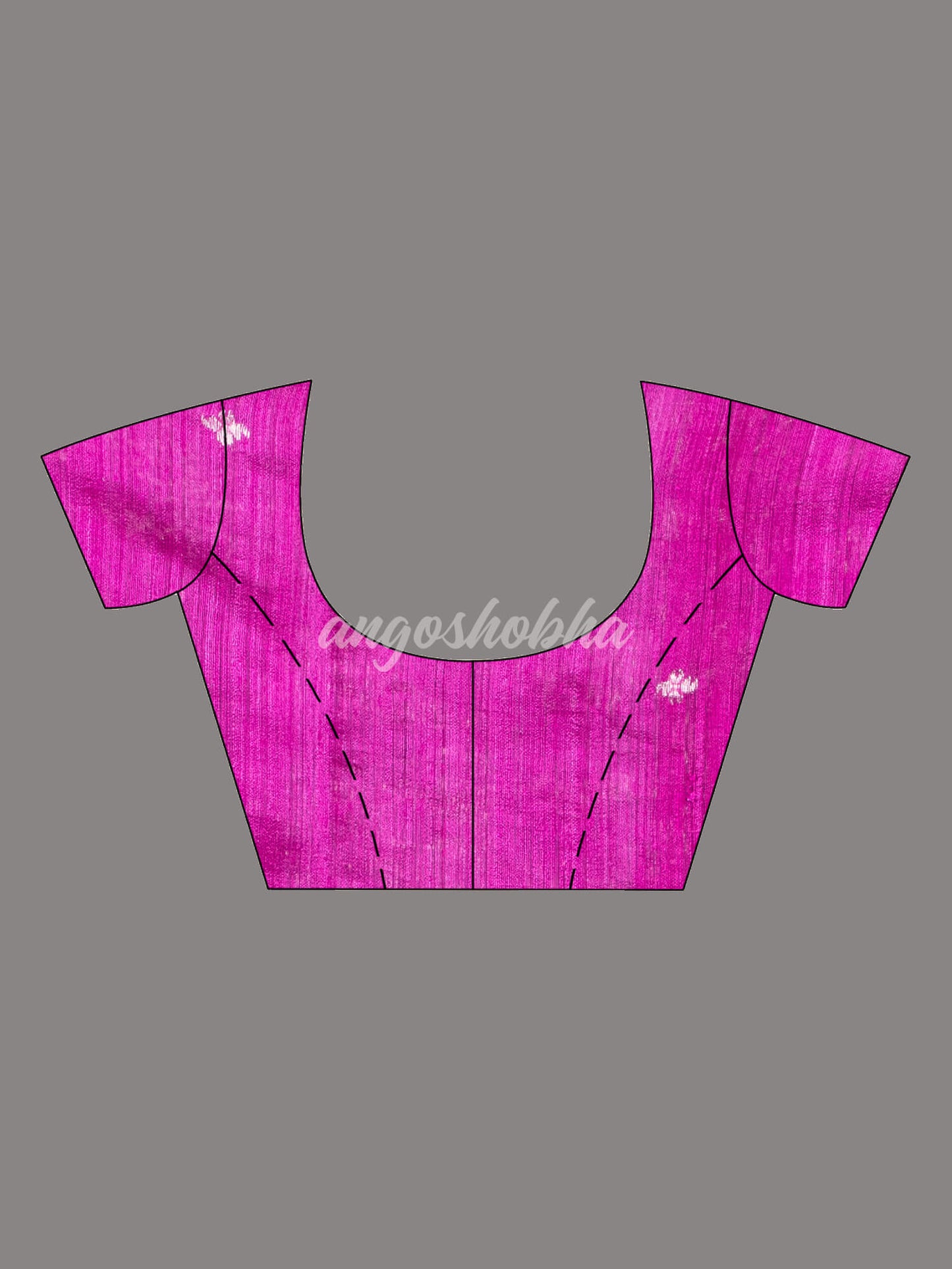 Magenta Silk Muslin Body and The Hem with Intricate Silver Motifs Design  Handwoven Saree