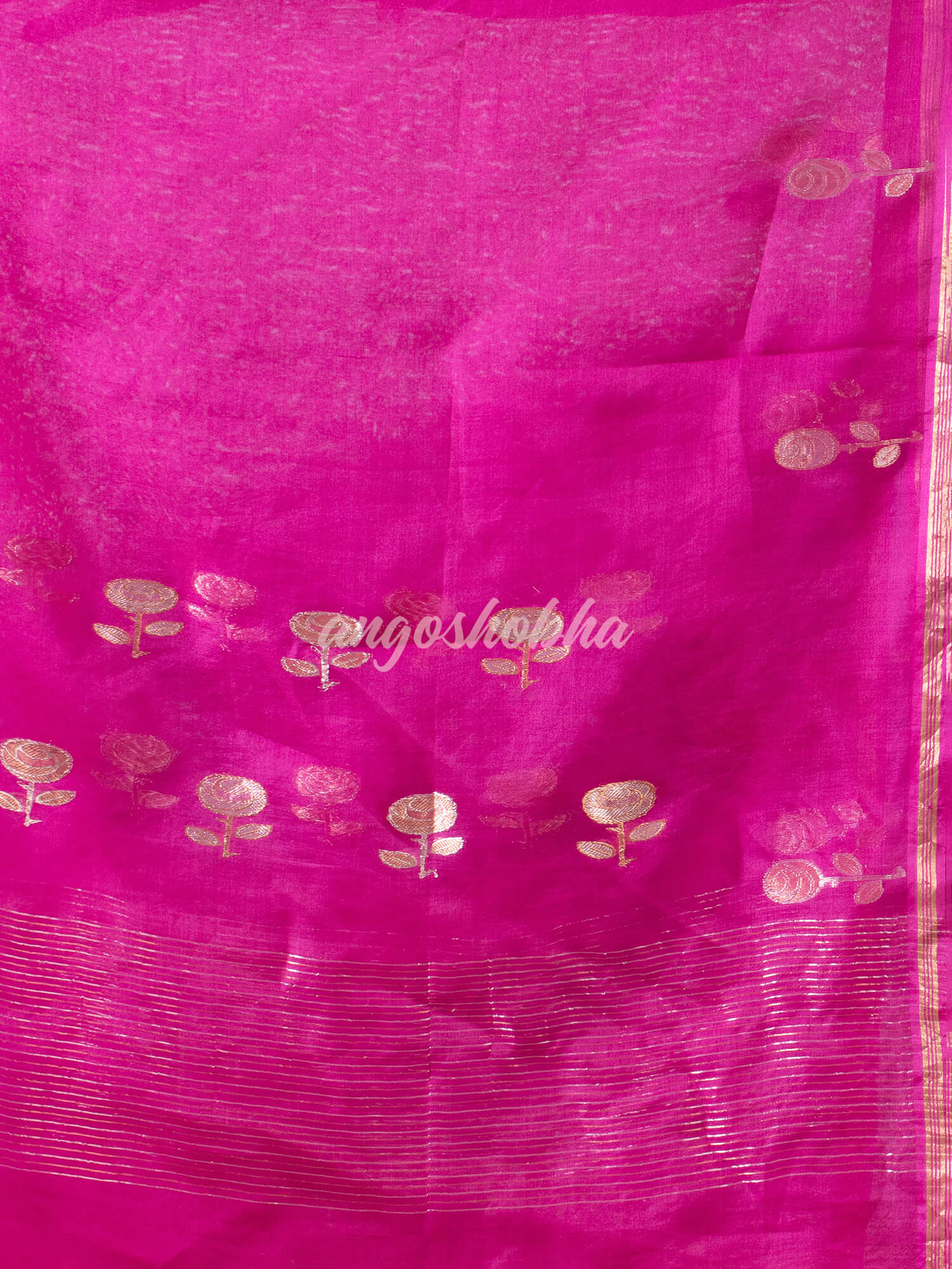 Traditional Pink Muslin Silk Zari Work Handloom Saree
