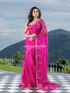 Traditional Pink Muslin Silk Zari Work Handloom Saree